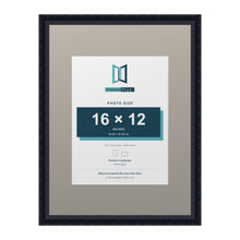 Louis Range Black Picture, Photo & Poster Frame with Dawn Grey Mount - 24x18" Frame for 16x12" Photo, Black