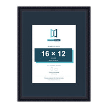 Louis Range Black Picture, Photo & Poster Frame with Pacific Blue Mount - 24x18" Frame for 16x12" Photo, Black