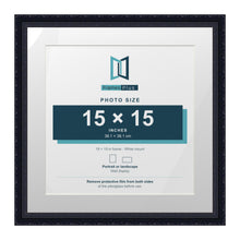 Louis Range Black Picture, Photo & Poster Frame with White Mount - 19x19" Frame for 15x15" Photo, Black
