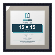 Louis Range Black Picture, Photo & Poster Frame with Dawn Grey Mount - 19x19" Frame for 15x15" Photo, Black