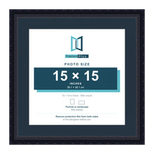 Louis Range Black Picture, Photo & Poster Frame with Pacific Blue Mount - 19x19" Frame for 15x15" Photo, Black