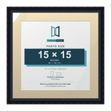 Louis Range Black Picture, Photo & Poster Frame with Ivory Mount - 19x19" Frame for 15x15" Photo, Black