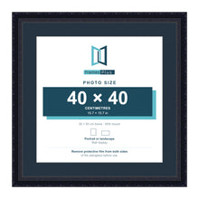 Louis Range Black Picture, Photo & Poster Frame with Pacific Blue Mount - 50x50cm Frame for 40x40cm Photo, Black