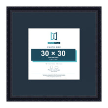Louis Range Black Picture, Photo & Poster Frame with Pacific Blue Mount - 50x50cm Frame for 30x30cm Photo, Black