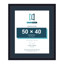 Louis Range Black Picture, Photo & Poster Frame with Pacific Blue Mount - 60x50cm Frame for 50x40cm Photo, Black
