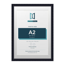 Louis Range Black Picture, Photo & Poster Frame with White Mount - 70x50cm Frame for A2 Photo, Black