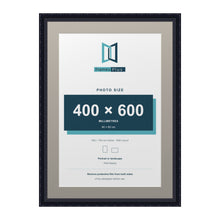 Louis Range Black Picture, Photo & Poster Frame with Dawn Grey Mount - 70x50cm Frame for 60x40cm Photo, Black