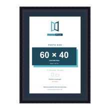 Louis Range Black Picture, Photo & Poster Frame with Pacific Blue Mount - 70x50cm Frame for 60x40cm Photo, Black
