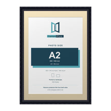 Louis Range Black Picture, Photo & Poster Frame with Ivory Mount - 70x50cm Frame for A2 Photo, Black
