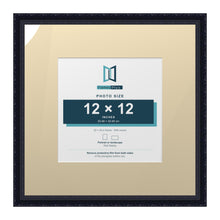 Louis Range Black Picture, Photo & Poster Frame with Ivory Mount - 20x20" Frame for 12x12" Photo, Black