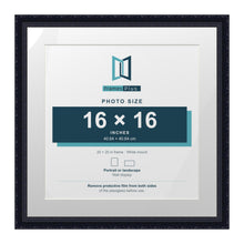Louis Range Black Picture, Photo & Poster Frame with White Mount - 20x20" Frame for 16x16" Photo, Black