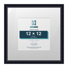 Louis Range Black Picture, Photo & Poster Frame with White Mount - 20x20" Frame for 12x12" Photo, Black