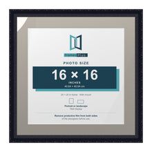 Louis Range Black Picture, Photo & Poster Frame with Dawn Grey Mount - 20x20" Frame for 16x16" Photo, Black