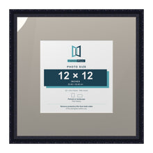 Louis Range Black Picture, Photo & Poster Frame with Dawn Grey Mount - 20x20" Frame for 12x12" Photo, Black