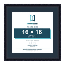 Louis Range Black Picture, Photo & Poster Frame with Pacific Blue Mount - 20x20" Frame for 16x16" Photo, Black