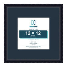 Louis Range Black Picture, Photo & Poster Frame with Pacific Blue Mount - 20x20" Frame for 12x12" Photo, Black