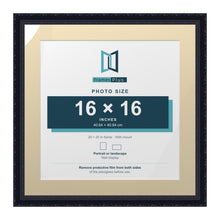 Louis Range Black Picture, Photo & Poster Frame with Ivory Mount - 20x20" Frame for 16x16" Photo, Black