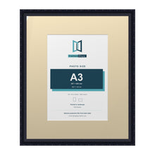 Louis Range Black Picture, Photo & Poster Frame with Ivory Mount - 24x20" Frame for A3 Photo, Black