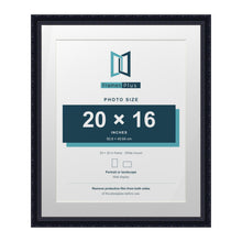 Louis Range Black Picture, Photo & Poster Frame with White Mount - 24x20" Frame for 20x16" Photo, Black
