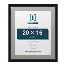 Louis Range Black Picture, Photo & Poster Frame with Dawn Grey Mount - 24x20" Frame for 20x16" Photo, Black