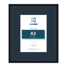 Louis Range Black Picture, Photo & Poster Frame with Pacific Blue Mount - 24x20" Frame for A3 Photo, Black
