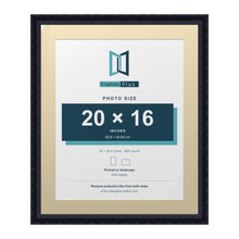 Louis Range Black Picture, Photo & Poster Frame with Ivory Mount - 24x20" Frame for 20x16" Photo, Black