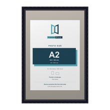 Louis Range Black Picture, Photo & Poster Frame with Dawn Grey Mount - 30x20" Frame for A2 Photo, Black