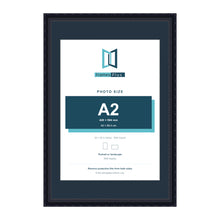Louis Range Black Picture, Photo & Poster Frame with Pacific Blue Mount - 30x20" Frame for A2 Photo, Black