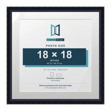 Louis Range Black Picture, Photo & Poster Frame with White Mount - 22x22" Frame for 18x18" Photo, Black