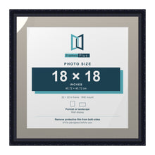 Louis Range Black Picture, Photo & Poster Frame with Dawn Grey Mount - 22x22" Frame for 18x18" Photo, Black