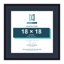 Louis Range Black Picture, Photo & Poster Frame with Pacific Blue Mount - 22x22" Frame for 18x18" Photo, Black