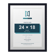 Louis Range Black Picture, Photo & Poster Frame with White Mount - 28x22" Frame for 24x18" Photo, Black