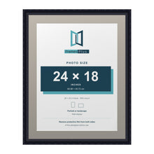 Louis Range Black Picture, Photo & Poster Frame with Dawn Grey Mount - 28x22" Frame for 24x18" Photo, Black