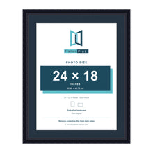 Louis Range Black Picture, Photo & Poster Frame with Pacific Blue Mount - 28x22" Frame for 24x18" Photo, Black