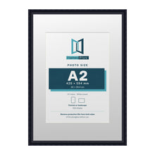 Louis Range Black Picture, Photo & Poster Frame with White Mount - A1 Frame for A2 Photo, Black