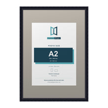 Louis Range Black Picture, Photo & Poster Frame with Dawn Grey Mount - A1 Frame for A2 Photo, Black