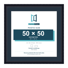Louis Range Black Picture, Photo & Poster Frame with Pacific Blue Mount - 60x60cm Frame for 50x50cm Photo, Black