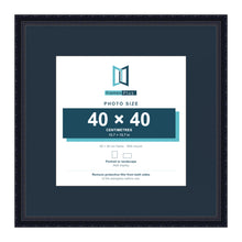 Louis Range Black Picture, Photo & Poster Frame with Pacific Blue Mount - 60x60cm Frame for 40x40cm Photo, Black