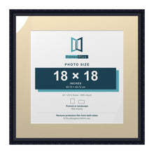 Louis Range Black Picture, Photo & Poster Frame with Ivory Mount - 24x24" Frame for 18x18" Photo, Black
