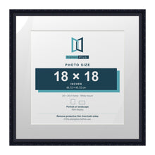 Louis Range Black Picture, Photo & Poster Frame with White Mount - 24x24" Frame for 18x18" Photo, Black