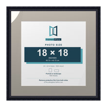Louis Range Black Picture, Photo & Poster Frame with Dawn Grey Mount - 24x24" Frame for 18x18" Photo, Black