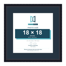 Louis Range Black Picture, Photo & Poster Frame with Pacific Blue Mount - 24x24" Frame for 18x18" Photo, Black