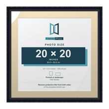 Louis Range Black Picture, Photo & Poster Frame with Ivory Mount - 24x24" Frame for 20x20" Photo, Black