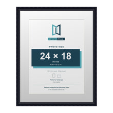 Louis Range Black Picture, Photo & Poster Frame with White Mount - 30x24" Frame for 24x18" Photo, Black