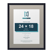 Louis Range Black Picture, Photo & Poster Frame with Dawn Grey Mount - 30x24" Frame for 24x18" Photo, Black