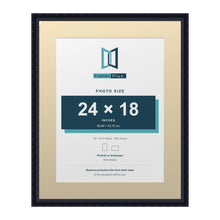 Louis Range Black Picture, Photo & Poster Frame with Ivory Mount - 30x24" Frame for 24x18" Photo, Black