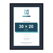 Louis Range Black Picture, Photo & Poster Frame with Pacific Blue Mount - 34x24" Frame for 30x20" Photo, Black