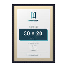 Louis Range Black Picture, Photo & Poster Frame with Ivory Mount - 34x24" Frame for 30x20" Photo, Black