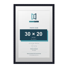 Louis Range Black Picture, Photo & Poster Frame with White Mount - 36x24" Frame for 30x20" Photo, Black