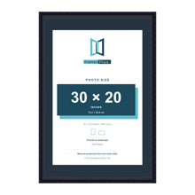 Louis Range Black Picture, Photo & Poster Frame with Pacific Blue Mount - 36x24" Frame for 30x20" Photo, Black